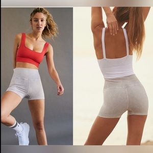 Free People Movement Good Karma Running Shorts M/L Ice Grey NEW
